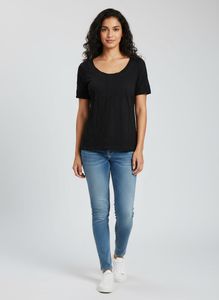 Black Scoop Neck T-Shirt