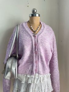 Lilac Knit Cardigan(with scarf)