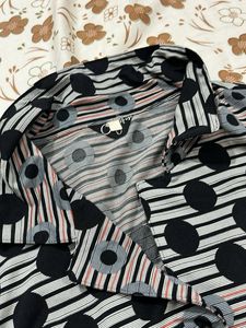 Stylish Printed Button-Up Tunic Top