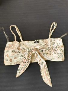 Boho Tie-Front Paisley Crop Top