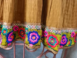 Cotton Embroidered Kurta With Churidar And Dupatta