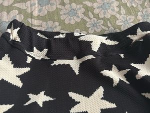 Black Star Print Skater Skirt