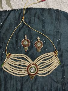 Elegant Pearl Necklace & Earring Set