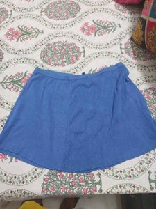 Blue A-Line Mini Skirt