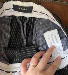 Prada office-siren pinstripe pants