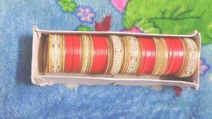 Red & Gold Bridal Chura Set