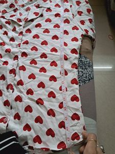 Heart Print White Shirt