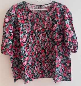 Zara - Floral Smocked Blouse