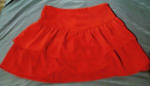 Red Ruffle Mini Skirt