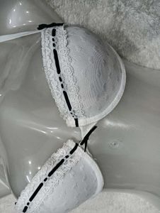 White Lace Trimmed Bra