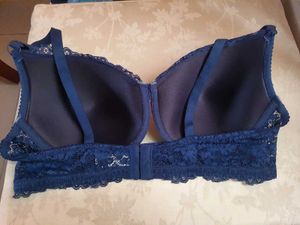Padded underwired Full Cup Bra in Navy lace