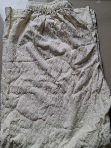 New Cream Embroidered Palazzo Pants_waist upto 42