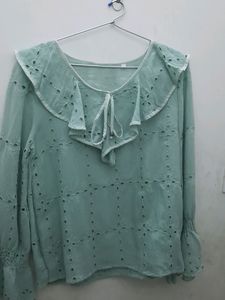 Pure Cotton Top With Cutwork/Chikankari Work