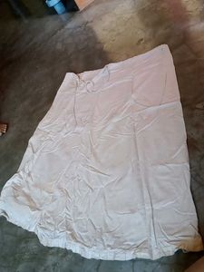 Cream Ethnic Skirt with Drawstring