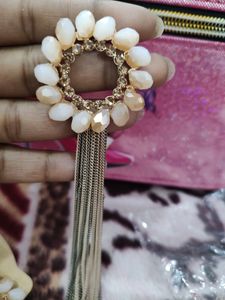 Statement Beaded Tassel Brooch