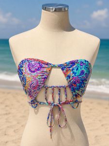 Vibrant Paisley Print Bikini Top