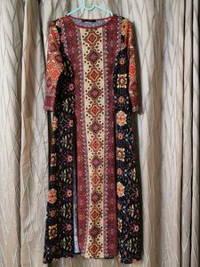 Patterned Ethnic woolen kurti with trouser