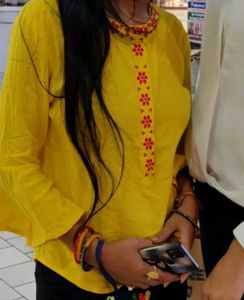 Yellow Embroided top
