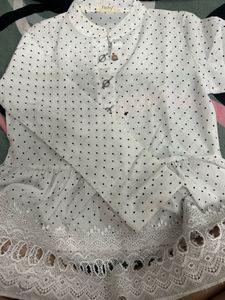 White Polka Dot Peplum Blouse