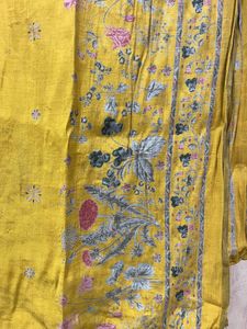 Mustard Floral Kurta Set with Dupatta