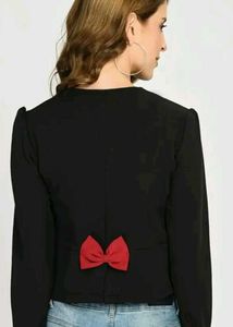 Chic Black Bolero Jacket and blue top