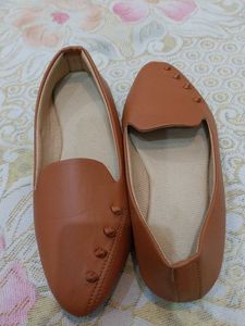 Tan Pointed Toe Flats