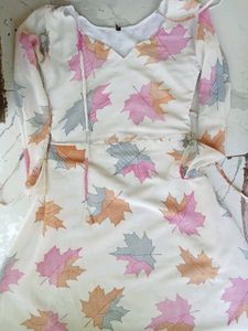 Leaf Print Summer Dress