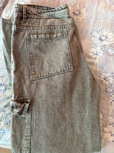Grey Cargo Jeans - Wide Leg