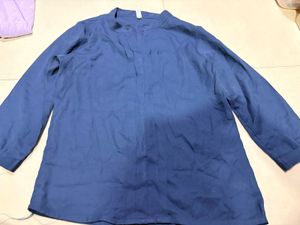 Elegant Blue Long Sleeve Top