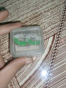 Green &amp; White Dangle Earrings