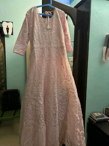 heavy pink party wear gown