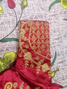 Free Size Readymade Blouse With Embroidery Golden Workn