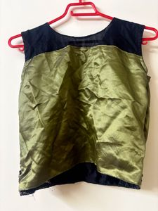 Embellished Silk Blouse and Skirt