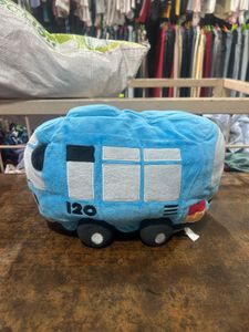 Blue Plush Bus Toy