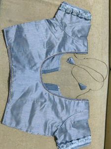 New Grey Black Saree with Blouse