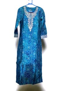 Beautiful Teal Kurta Set with Embroidery