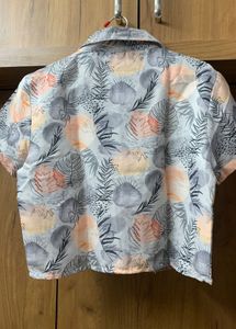 Stylish Tropical Print Button-Up Shirt