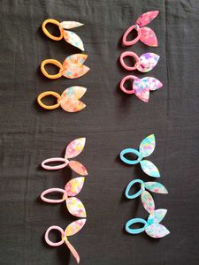 Cute Bunny Ear Hair Ties combo of 12