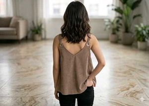 Chic Brown V-Neck Camisole Top