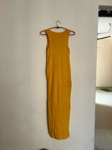 Vibrant Yellow Sleeveless Bodycon Dress