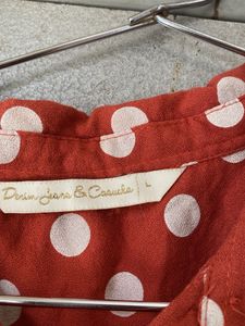 Rust dotted Button-Up Shirt