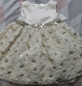 Sparkly White Flower Girl Dress