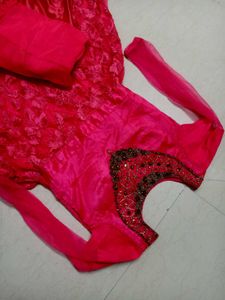 Stunning red gown party wear