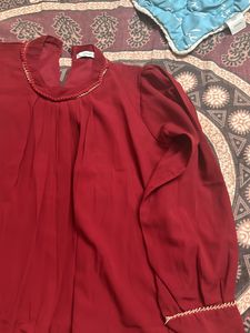 Maroon Office Wear Top