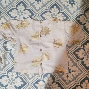 Girls' Gold Floral Outfit