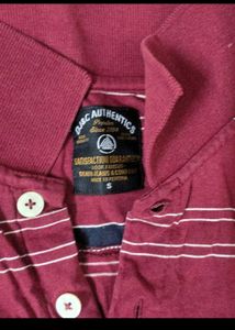 Maroon Striped Polo Shirt