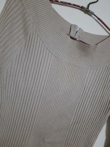 Sweater Or Ribbed Zipper Mini Dress