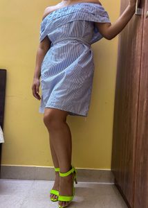 Chic Off-Shoulder Striped Dress