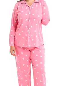 Cute Pink Heart Print Pajama Set