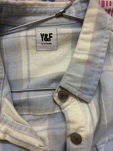 Light Blue Plaid Button-Up Shirt